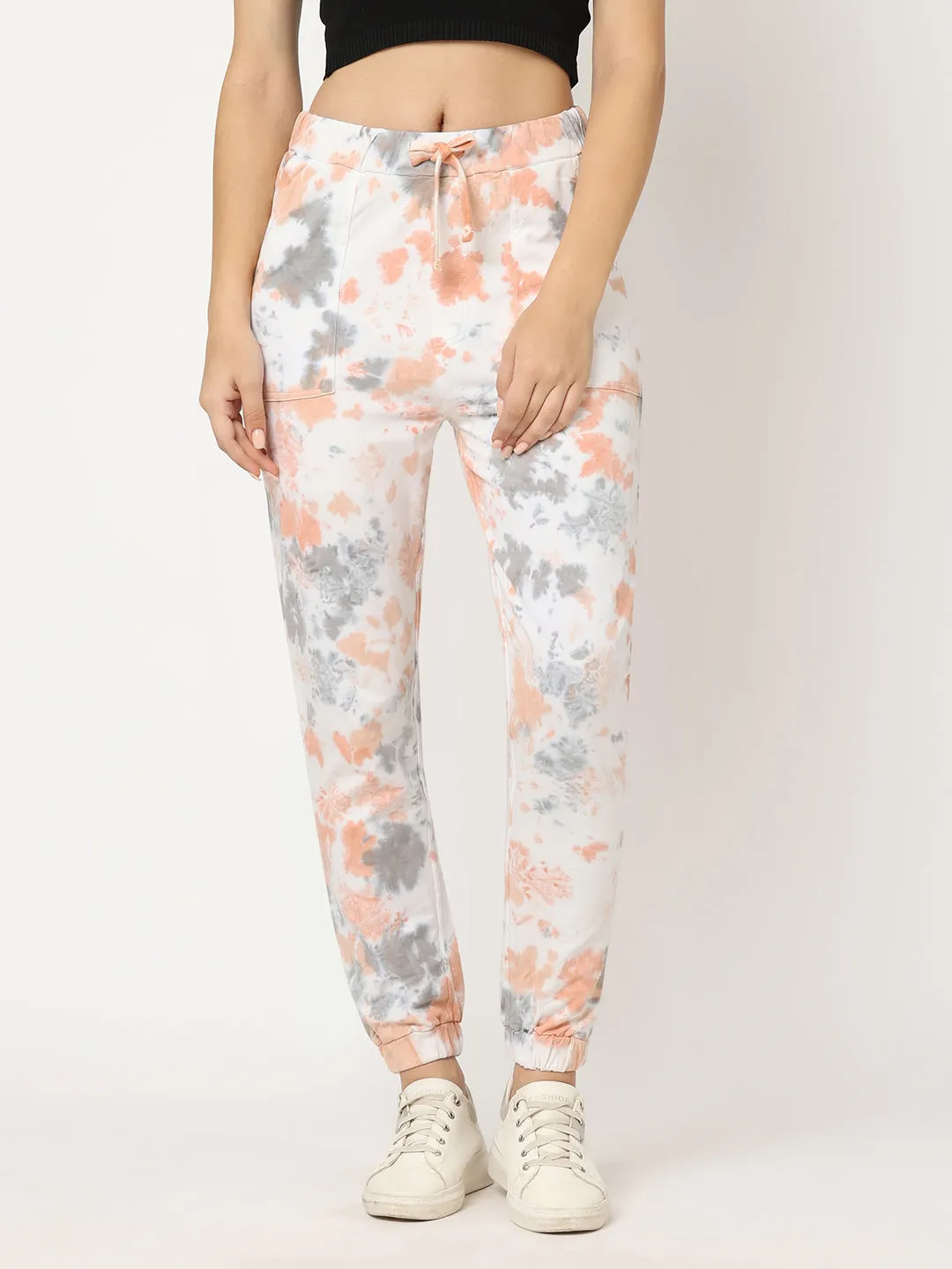 Women Tie & Dye High-Rise Solid Jogger