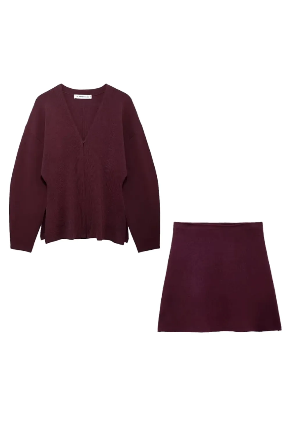 Womens Cozy Stylish  Knit Two-Piece Skirt Set