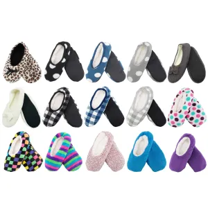 Women's Soft Warm Microfiber Cozy Fuzzy Colorful Non-Slip Slippers, 3 Pairs Single Color