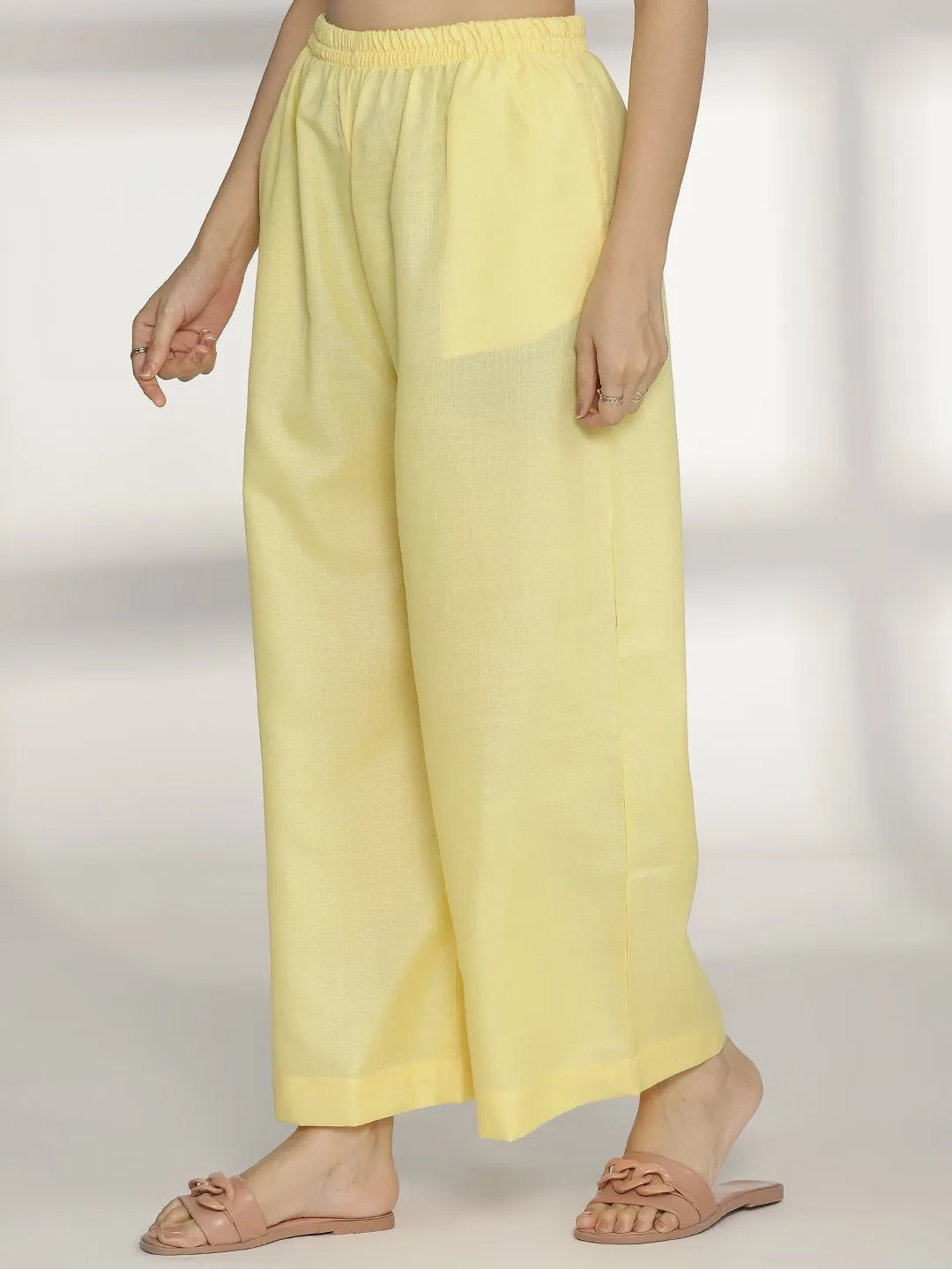 Yellow CottonSlub Palazzo