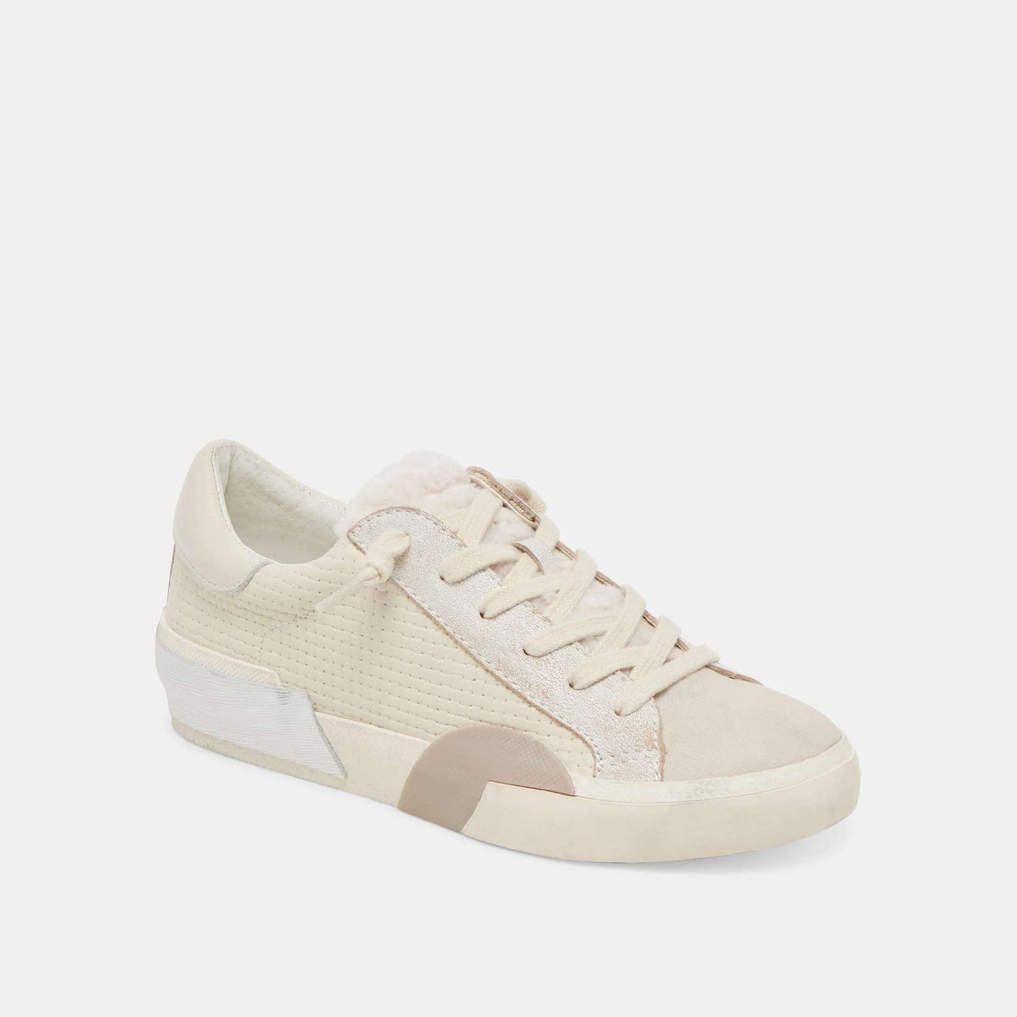 ZINA PLUSH SNEAKERS OFF WHITE WOVEN