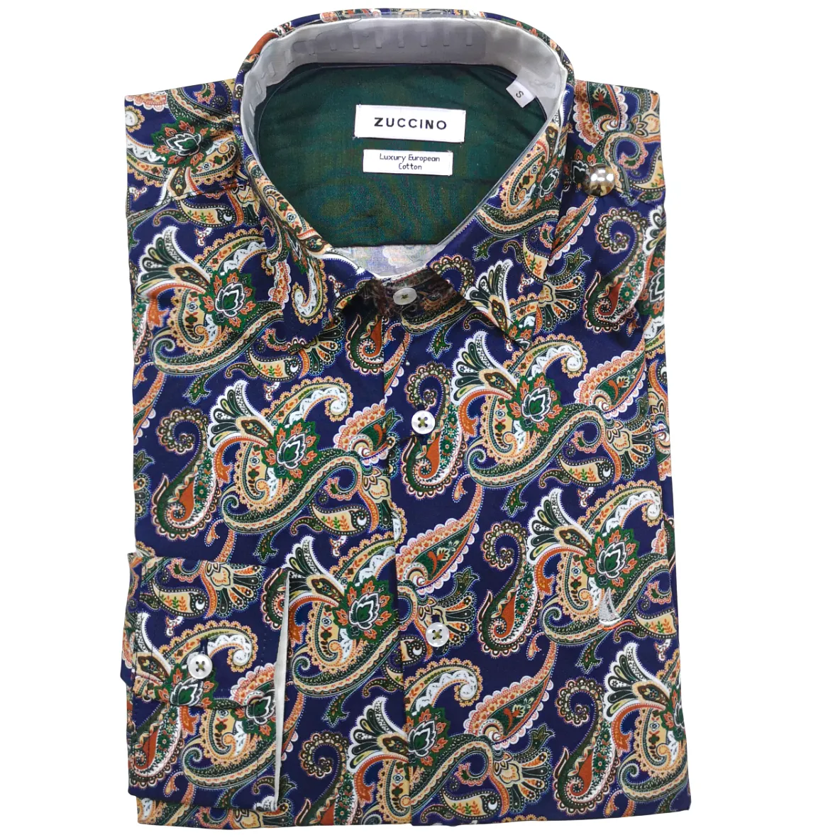 Zuccino Italy Navy Paisley President LS  Shirt