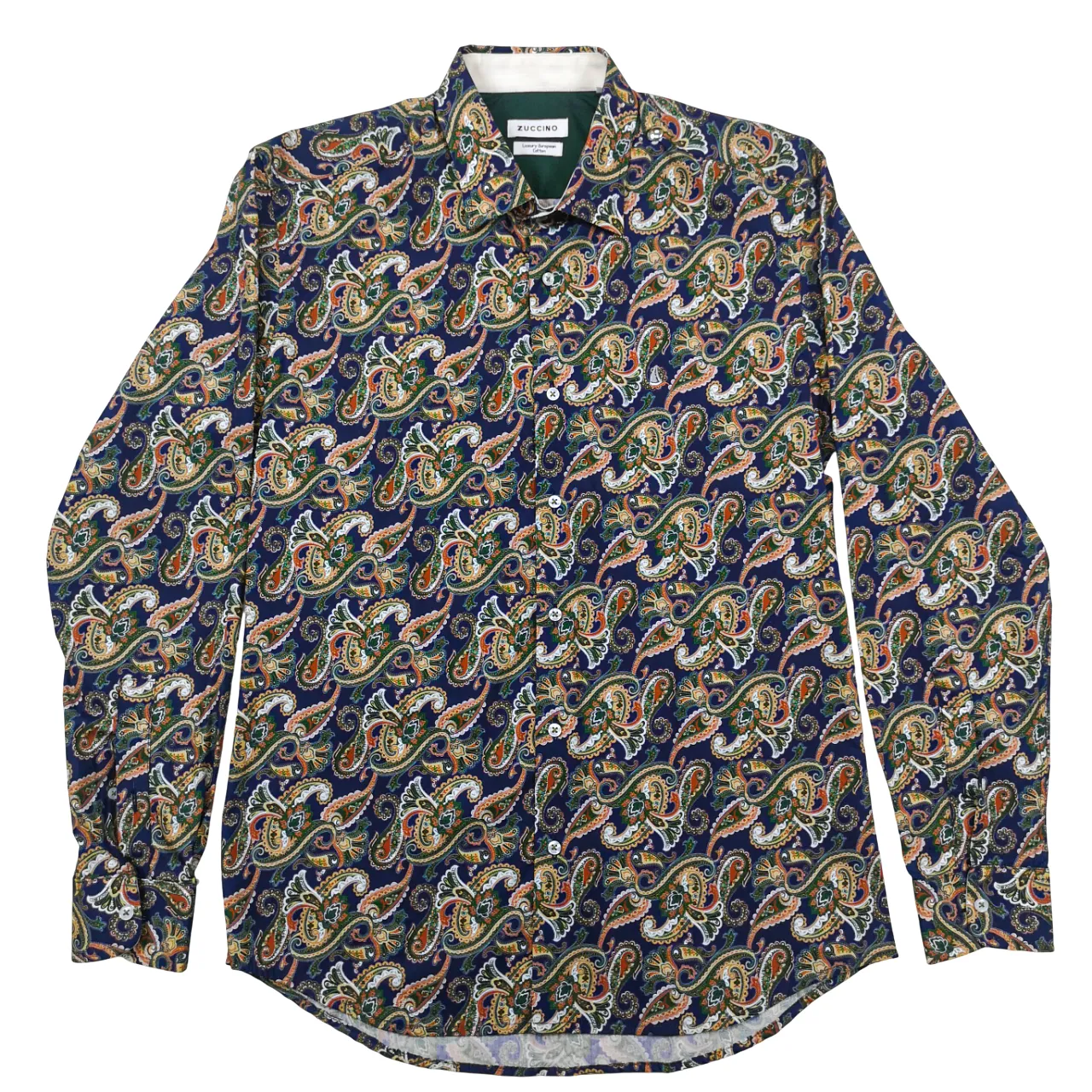 Zuccino Italy Navy Paisley President LS  Shirt